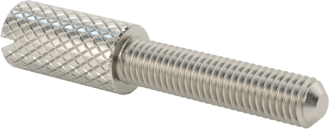 Tırtıllı Başlı Parmak Vidası, Yarık, Dar, 8-40 Diş Boyutu, 3/4" Uzunluk