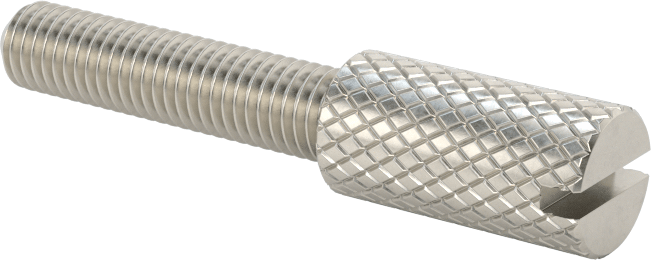 Tırtıllı Başlı Parmak Vidası, Yarık, Dar, 8-40 Diş Boyutu, 3/4" Uzunluk