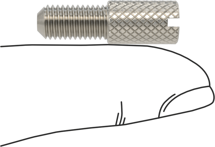 Tırtıllı Başlı Parmak Vidası, Yarık, Dar, 1/4"-28 Diş Boyutu, 1/2" Uzunluk