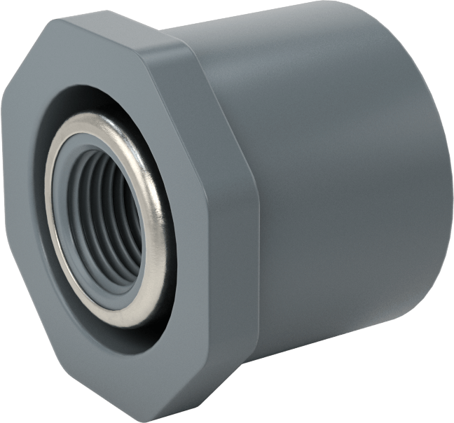 Su için Yaka ile Kalın Cidarlı PVC Boru Bağlantı Parçası, Burç Adaptörü, 1-1/2 Erkek Soket x 1/2 NPT Dişi