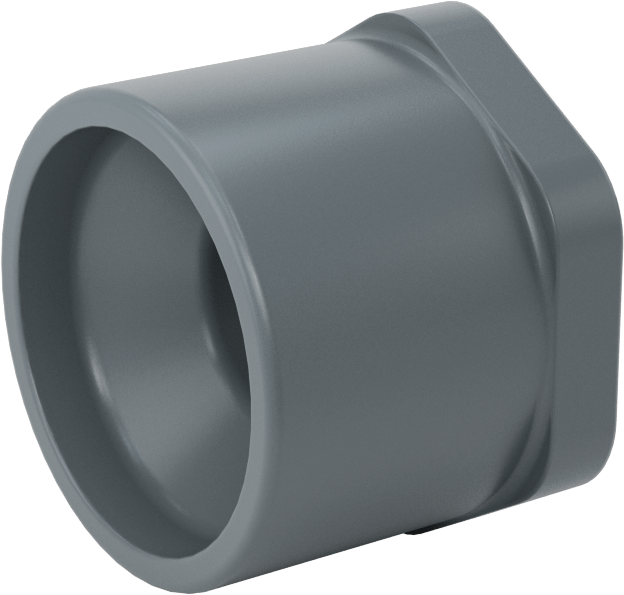 Su için Yaka ile Kalın Cidarlı PVC Boru Bağlantı Parçası, Burç Adaptörü, 1-1/2 Soket Erkek x 3/4 NPT Dişi