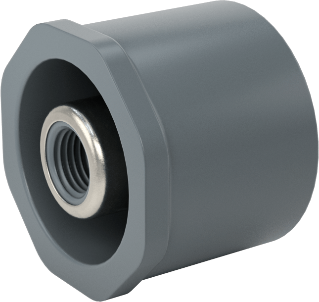 Su için Yaka ile Kalın Cidarlı PVC Boru Bağlantı Parçası, Burç Adaptörü, 1-1/2 Erkek Soket x 1/4 Dişi NPT