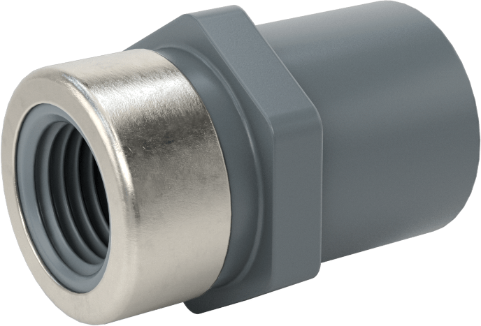 Su için Yaka ile Kalın Cidarlı PVC Boru Bağlantı Parçası, Adaptör, 1/4 Soket Bağlantılı Dişi x 1/4 NPT Dişi