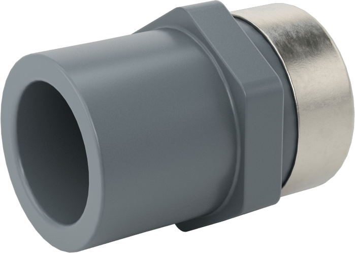 Su için Yaka ile Kalın Cidarlı PVC Boru Bağlantı Parçası, Adaptör, 3/8 Soket Bağlantılı Dişi x 3/8 NPT Dişi