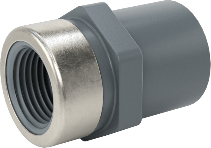 Su için Yaka ile Kalın Cidarlı PVC Boru Bağlantı Parçası, Adaptör, 3/8 Soket Bağlantılı Dişi x 3/8 NPT Dişi