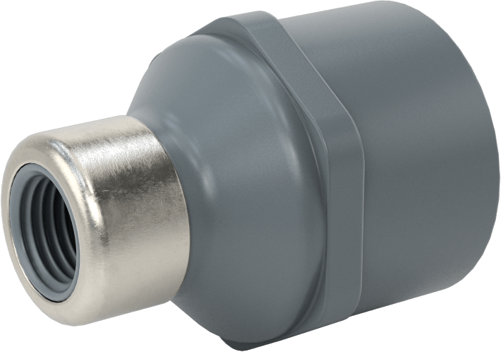 Su için Yaka ile Kalın Cidarlı PVC Boru Bağlantı Parçası, Burç Adaptörü, 3/4 Dişi Soket x 1/4 NPT Erkek