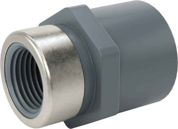 Su için Yaka ile Kalın Cidarlı PVC Boru Bağlantı Parçası, Redüksiyon Adaptörü, 3/4 Soket Dişi x 1/2 NPT Dişi