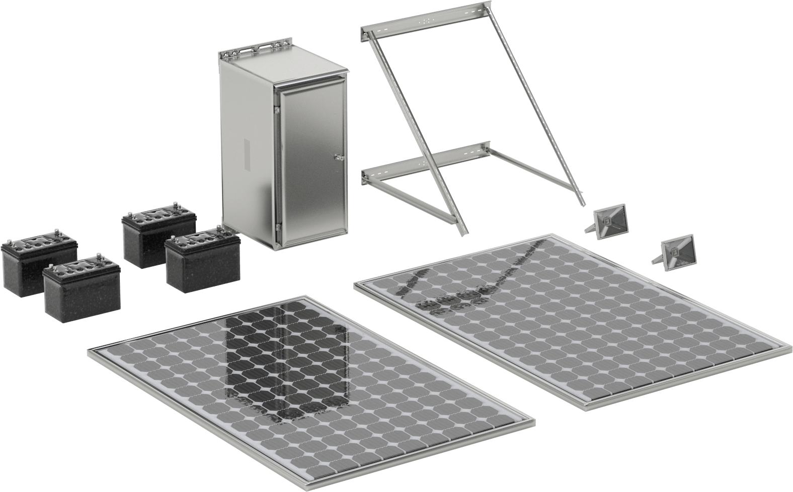 Güneş Enerjili Projektör, 2 Başlıklı, 7200 Lumens