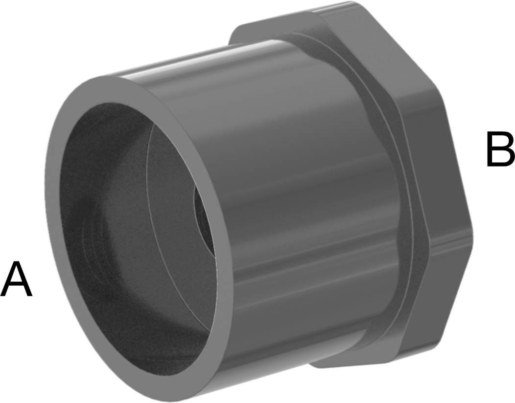 Cement Socket Male × NPT Female (Front)