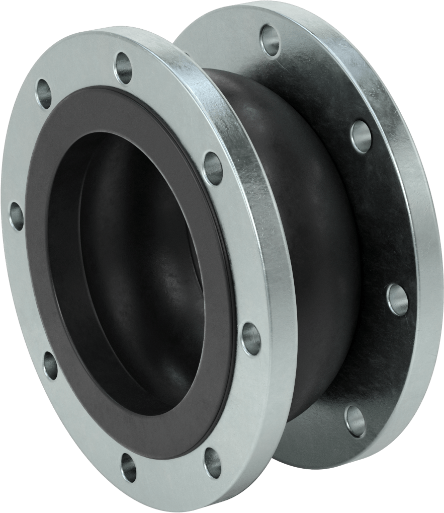 Flanşlı Uçlu Genleşme Derzi, EPDM Kauçuk, Dişsiz Cıvata Delikleri, 13-1/2" Flanş Dış Çapı