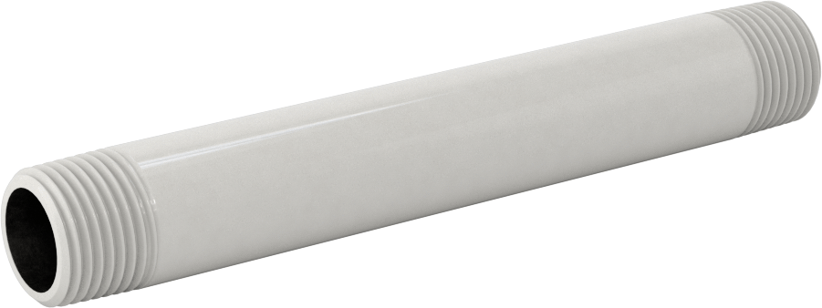 Standart Cidarlı Krom Kaplı Pirinç Dişli Boru Rakorı, Her İki Ucu Dişli, 3/8 NPT, 4-1/2" Uzunluk