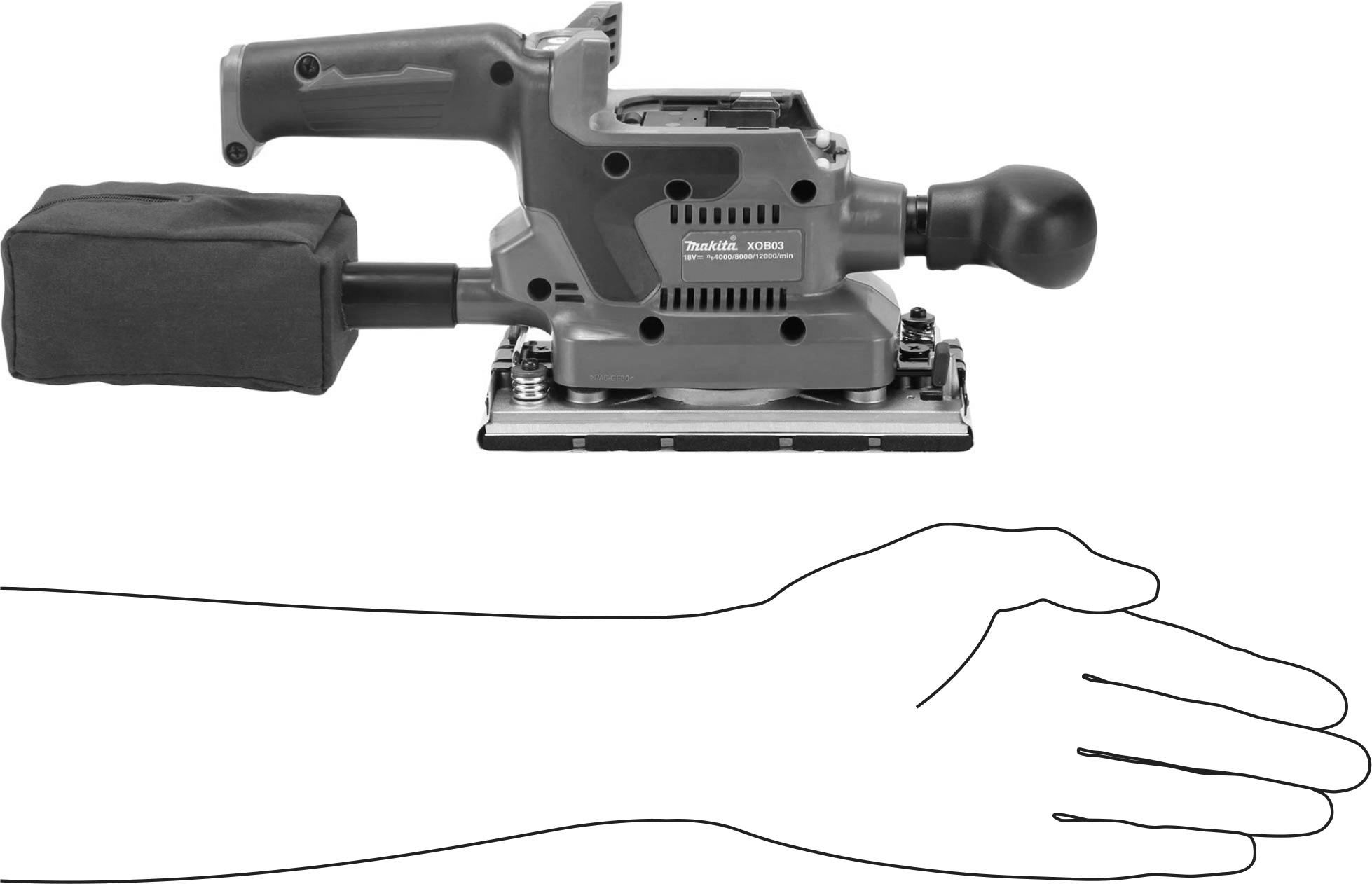 Akülü Levha Zımpara Makinesi, Bluetooth Bağlantısı, Makita, Model Numarası Xob03Z