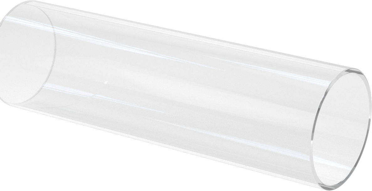 Yüksek Basınçlı Sert Polikarbonat Plastik Boru, Hava ve Su için, Şeffaf, 2-3/4" ID, 3" OD