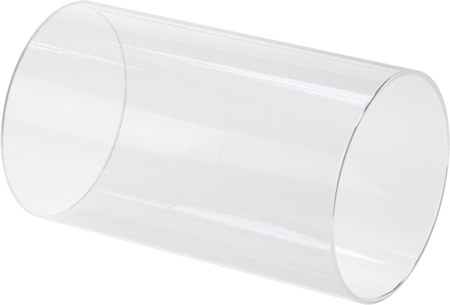 Yüksek Basınçlı Sert Polikarbonat Plastik Boru, Hava ve Su için, Şeffaf, 5-3/4" ID, 6" OD