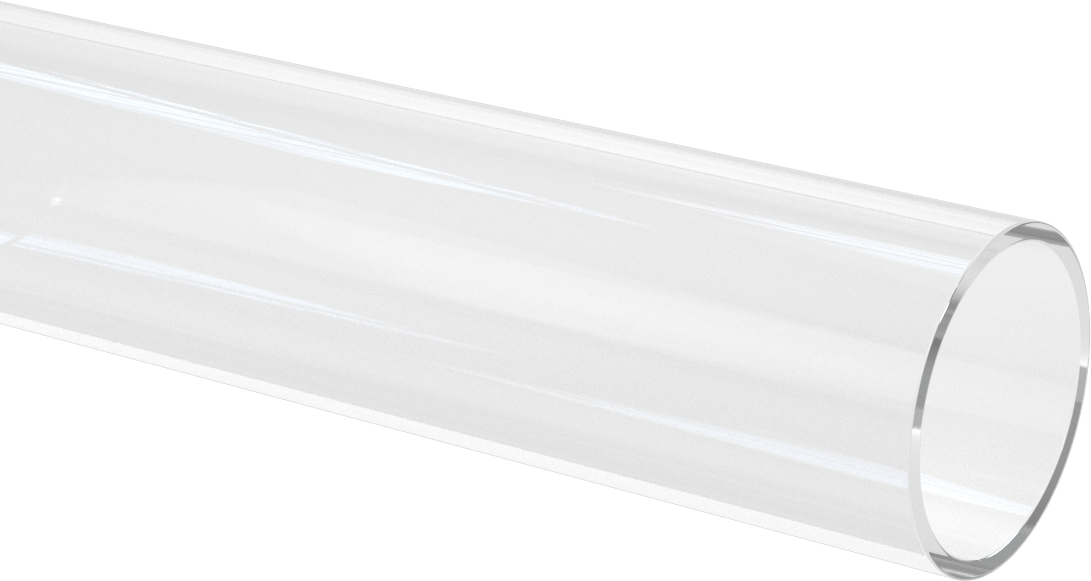 Yüksek Basınçlı Sert Polikarbonat Plastik Boru, Hava ve Su için, Şeffaf, 2" ID, 2-1/4" OD