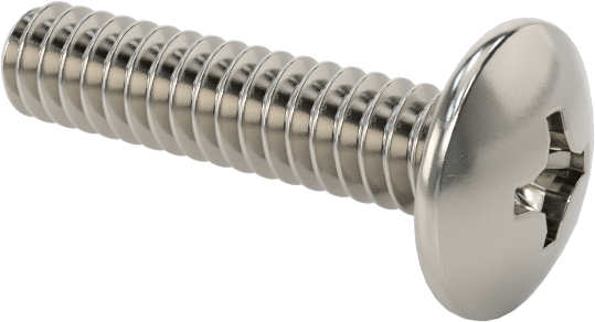 18-8 Paslanmaz Çelik Bombe Başlı Phillips Vida, 4-40 Diş Boyutu, 1/2" Uzunluk
