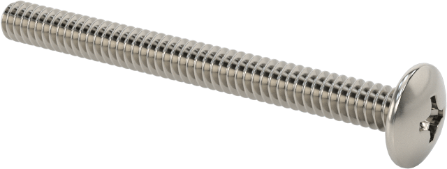 18-8 Paslanmaz Çelik Bombe Başlı Phillips Vida, 4-40 Diş Boyutu, 1-1/4" Uzunluk