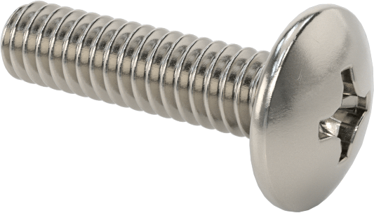 18-8 Paslanmaz Çelik Bombe Başlı Phillips Vida, 5-40 Diş Boyutu, 1/2" Uzunluk
