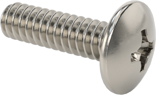18-8 Paslanmaz Çelik Bombe Başlı Phillips Vida, 6-32 Diş Boyutu, 1/2" Uzunluk