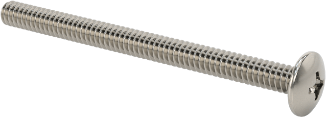 18-8 Paslanmaz Çelik Bombe Başlı Phillips Vida, 4-40 Diş Boyutu, 1-1/2" Uzunluk