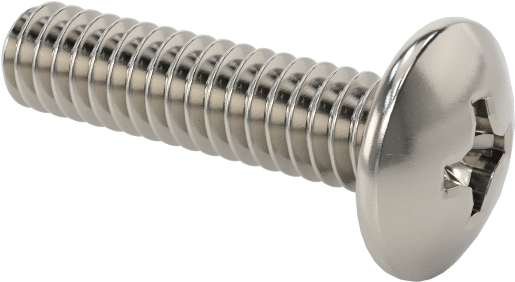 18-8 Paslanmaz Çelik Bombe Başlı Phillips Vida, 0-80 Diş Boyutu, 1/4" Uzunluk