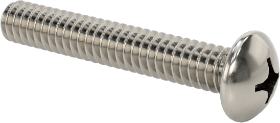 Pasifleştirilmiş 18-8 Paslanmaz Çelik Silindir Başlı Phillips Vida, 0-80 Diş, 3/8" Uzunluk