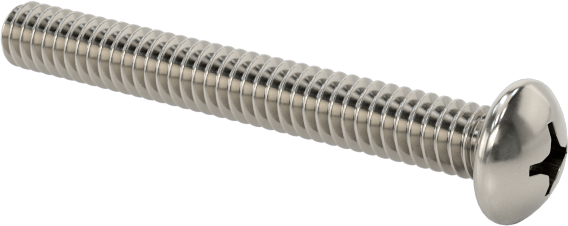 Pasifleştirilmiş 18-8 Paslanmaz Çelik Silindir Başlı Phillips Vida, 0-80 Diş, 1/2" Uzunluk