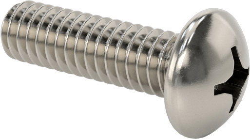 Pasifleştirilmiş 18-8 Paslanmaz Çelik Silindir Başlı Phillips Vida, 1-72 Diş, 1/4" Uzunluk