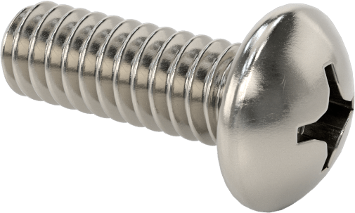 Pasifleştirilmiş 18-8 Paslanmaz Çelik Silindir Başlı Phillips Vida, 2-56 Diş, 1/4" Uzunluk