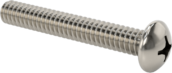 Pasifleştirilmiş 18-8 Paslanmaz Çelik Silindir Başlı Phillips Vida, 1-64 Diş, 1/2" Uzunluk