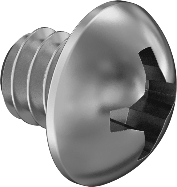 Paslanmaz Çelik Dekoratif Yuvarlak Başlı Phillips Vidalar, 1/4"-20 Diş Boyutu, 1/4" Uzunluk