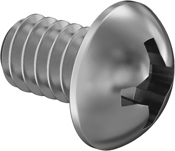 Paslanmaz Çelik Dekoratif Yuvarlak Başlı Phillips Vidalar, 1/4"-20 Diş Boyutu, 3/8" Uzunluk