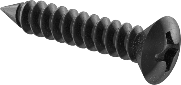 Sac Metal için Oval Başlı Vidalar, Siyah Oksit Çelik, Numara 6 Boyut, 3/4" Uzunluk