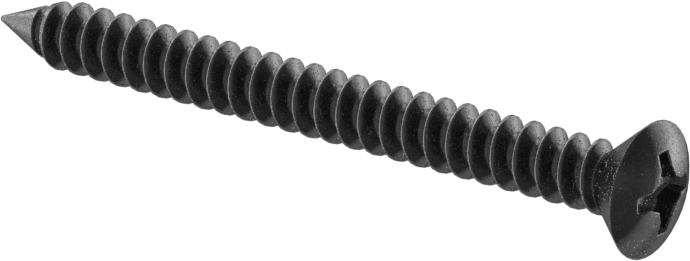Sac Metal için Oval Başlı Vidalar, Siyah Oksit Çelik, Numara 6 Boyut, 1-1/2" Uzunluk