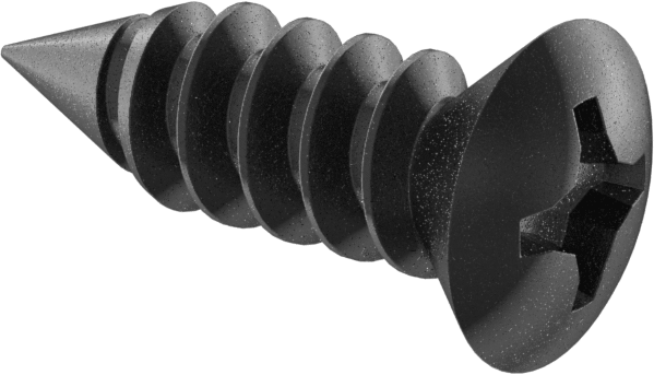 Sac Metal için Oval Başlı Vidalar, Siyah Oksit Çelik, Numara 8 Boyut, 1/2" Uzunluk, 0,262" Baş Çapı