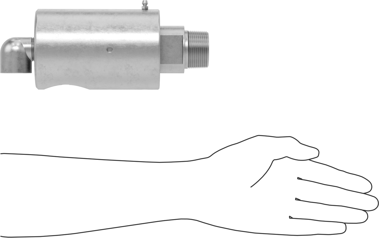 Paslanmaz Çelik Dönen Eklem, İki Yönlü Akış, Sol El, 1-1/4 NPT Erkek x 1-1/4 NPT Dişi
