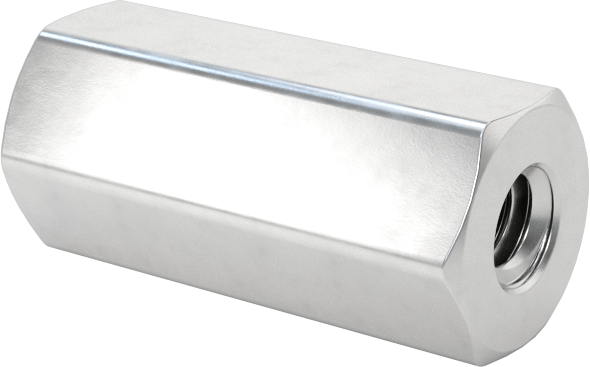 Hafif Alüminyum Dişi Dişli Altıgen Ayırıcı, 1/8" Altıgen Boyutu, 9/32" Uzunluk, 0-80 Diş Boyutu