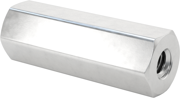 Hafif Alüminyum Dişi Dişli Altıgen Ayırıcı, 1/8" Altıgen Boyutu, 3/8" Uzunluk, 0-80 Diş Boyutu