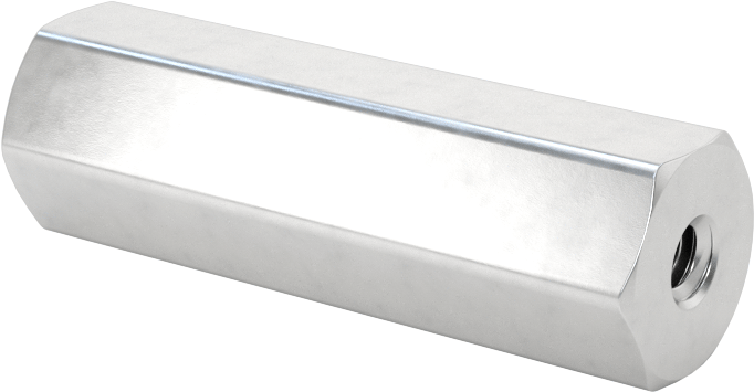 Hafif Alüminyum Dişi Dişli Altıgen Ayırıcı, 3/8" Altıgen Boyutu, 1-1/4" Uzunluk, 6-32 Diş Boyutu