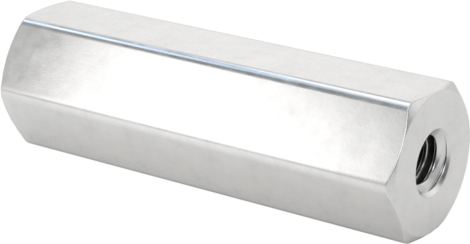Hafif Alüminyum Dişi Dişli Altıgen Ayırıcı, 3/8" Altıgen Boyutu, 1-1/4" Uzunluk, 8-32 Diş Boyutu