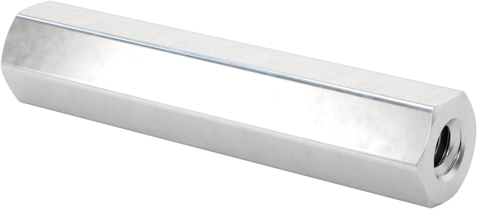 Hafif Alüminyum Dişi Dişli Altıgen Ayırıcı, 1/4" Altıgen Boyutu, 1-1/4" Uzunluk, 6-32 Diş Boyutu