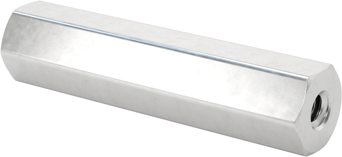 Hafif Alüminyum Dişi Dişli Altıgen Ayırıcı, 1/4" Altıgen Boyutu, 1-1/8" Uzunluk, 4-40 Diş Boyutu