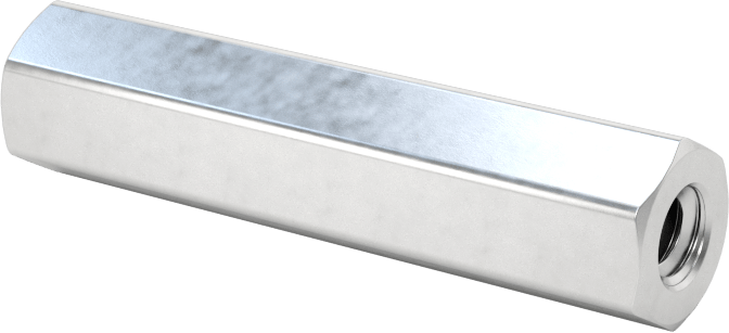 Hafif Alüminyum Dişi Dişli Altıgen Ayırıcı, 1/4" Altıgen Boyutu, 1-1/8" Uzunluk, 6-32 Diş Boyutu