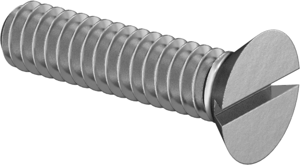 18-8 Paslanmaz Çelik Oluklu Düz Başlı Vida, 0-80 Diş Boyutu, 1/4" Uzunluk