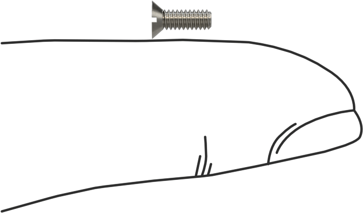 18-8 Paslanmaz Çelik Oluklu Düz Başlı Vida, 2-56 Diş, 1/4" Uzunluk