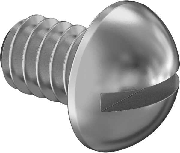 18-8 Paslanmaz Çelik Yuvarlak Başlı Oluklu Vida, Dekoratif, 2-56 Diş Boyutu, 1/8" Uzunluk