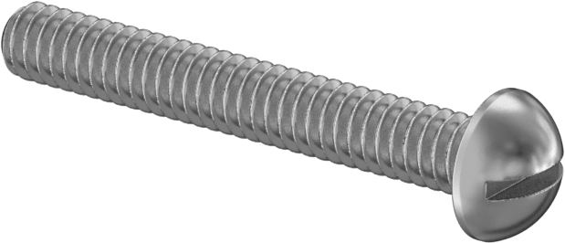 18-8 Paslanmaz Çelik Yuvarlak Başlı Oluklu Vida, Dekoratif, 2-56 Diş Boyutu, 5/8" Uzunluk