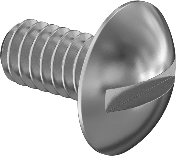 Paslanmaz Çelik Ekstra Geniş Kafalı Oluklu Vidalar, 1/4"-20 Diş Boyutu, 1/2" Uzunluk