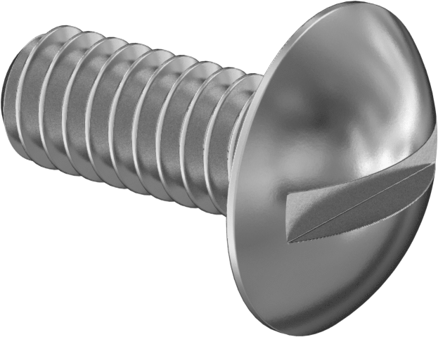 Paslanmaz Çelik Ekstra Geniş Kafalı Oluklu Vidalar, 1/4"-20 Diş Boyutu, 5/8" Uzunluk