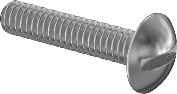 Paslanmaz Çelik Ekstra Geniş Kafalı Oluklu Vidalar, 1/4"-20 Diş Boyutu, 1-1/4" Uzunluk